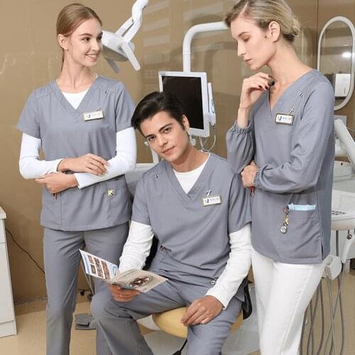 Surgical medical uniform women top and pant long and short sleeve Doctor Nursing lab coat Hospital Nurse Uniform