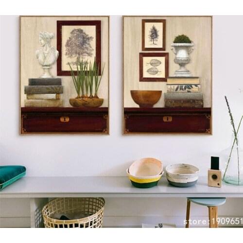 Cotton no frame pastoral still life book bowl canvas printings oil painting printed on cotton home wall art decoration pictures