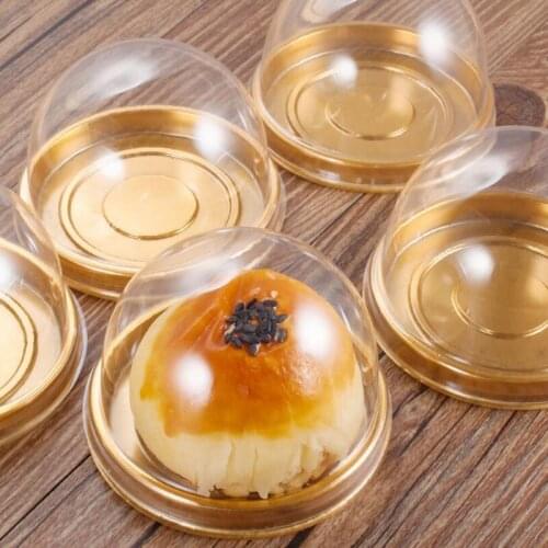 Clear Plastic Mini Cupcake Container,50 PC Mooncake Box Muffin Pod Dome Muffin Single Cupcake Holders Plastic Disposable