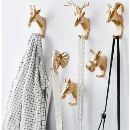 Hook Home Decoration Nordic Multifunctional Animal Free Punch Hook Deer Head Coat Hook Wall Coat Hook Hanging Key Hook
