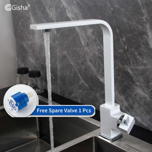 Gisha 3 colors Kitchen Faucet Brass Kitchen Sink Faucet 360 Rotate Swivel Faucet Single Holder Single Hole Mixer Tap G2034