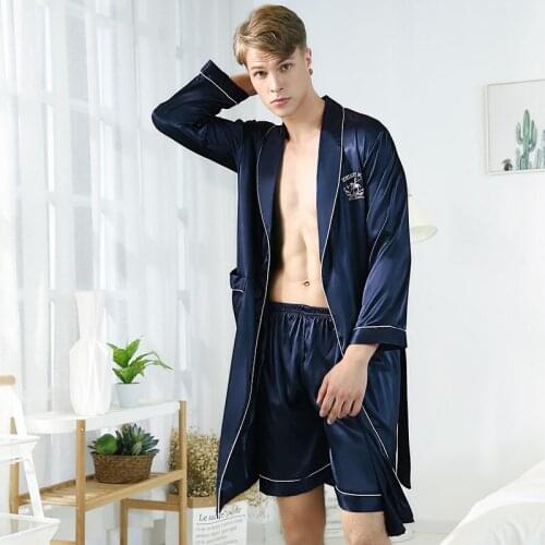 LEOSOXS Men's Silk Robes