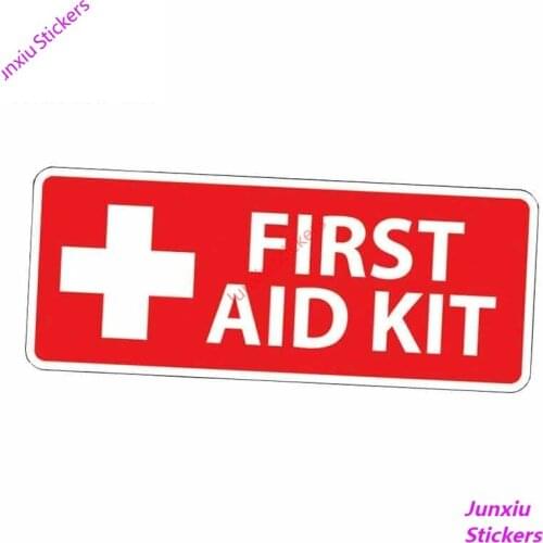 Hot Car Sticker RED First Aid Kit Emergency Safety Alert Motorcycl Vinyl Car Styling Cover Scratches Auto Accessories PVC13x6cm