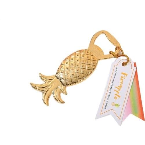Multifunctional Pineapple Shaped Beer Bottle Opener Golden Zinc Alloy Material Beer Opener Tools Kitchen Gadgets Bar Accessories