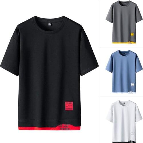 New Fashion Brand Hip Hop Men T-Shirts 2021 Summer Mens T Shirt Casual Solid Tshirts Street Brand Clothing Men Tee Shirts Tops