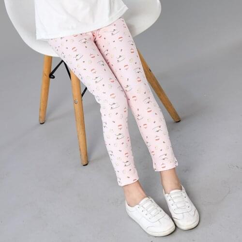 2021 New Hot Summer Kids Calf Length Fashion girls Negings Print FIowers Girls Pants Childrens Cropped Nine Pants