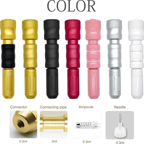 New 0.3ml Noninvasive Nebulizer Hyaluronic Pen Acid Lips Stabilizer Injector Needle-free Injection Adjustable Hyaluron Gun Pen