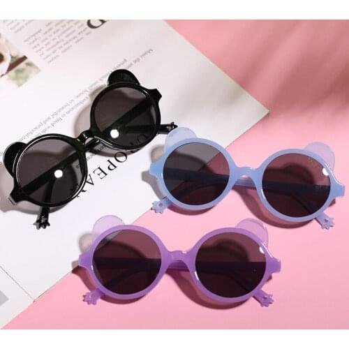 Cute Round Sunglasses for Kids Children Cartoon Frame Sunglasses Retro Eyewear Brand Designer Ear Sun Glasses Driver Goggles