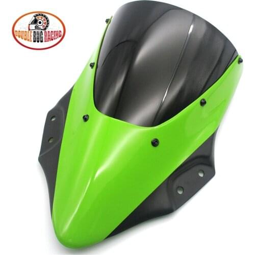Motorcycle Double Bubble Windshield WindScreen Visor Viser Deflector For Kawasaki NINJA 400 2018-2021 NINJA400 2018 2019 2020 21