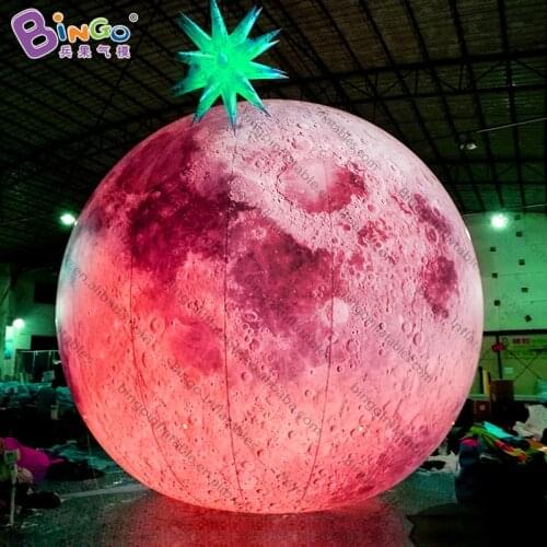 Personalized 10 feet red inflatable moon ball hanging decorative 3 meters moon balloon inflatables with LED toys