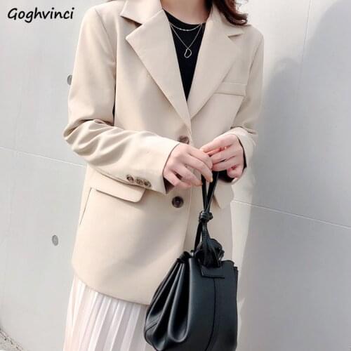 Blazers Women Solid Single Breasted Three Color Elegant Spring Autumn Korean Style Workwear Business Office Lady Casual Chic