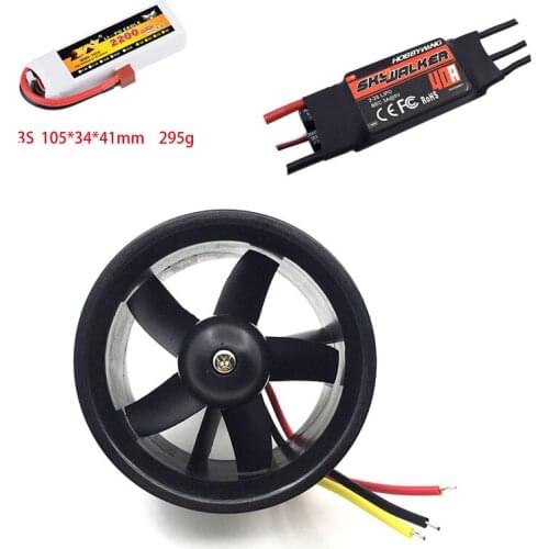 QX-Motor 64mm edf (4500KV) +40A Esc or 3S battery Electric Ducted Fan Brushless Motor 5 Blades Unit for RC Airplane Model Acces