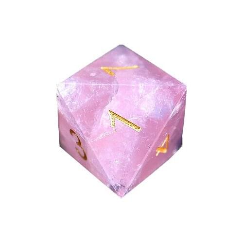 Pink Crystal Gem Digital Creative Polyhedral Dice 7 Set Run Group Board Game Dice Custom Color Crystal Gem Polyhedral Dice