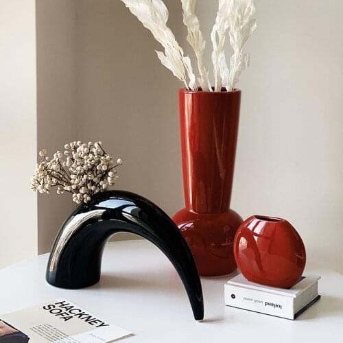 Nordic Ceramic Dried Flower Plant Arrangement Vase Decoration Living Room Bedroom TV Cabinet Desktop Home Decor Ornaments