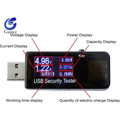 USB Current Voltage Capacity Power Detection Test Meter Instrument Mobile Phone Charger Power Safety Monitor Voltmeter Ammeter