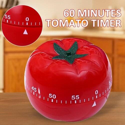60 Minutes Tomato Timer Food Baking Countdown Alarm Mechanical Kitchen Cooking Reminder Hour Meter Tool
