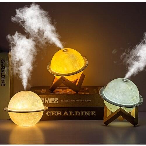 Air Humidifier Planet humidifier Nightlight Household Aroma Diffuser 200ml Automatic Power-off Humidifier Mist Maker Fogger Car
