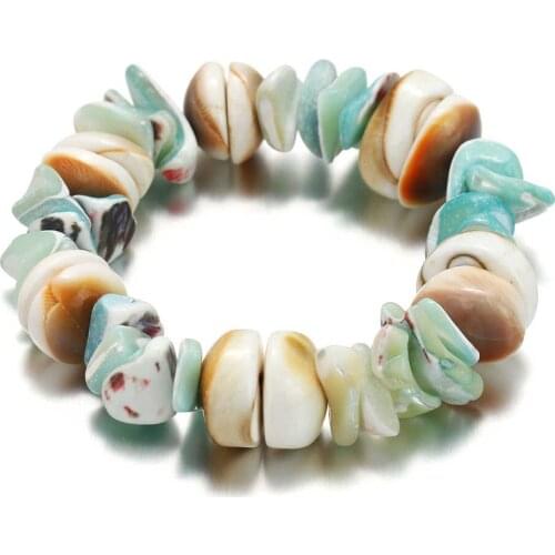2021 Fashion Jewelry Bohemian Handmade Shell Natural Stone Bracelets for Women Charming Cute Adjustable Cuff Couple Bracelet