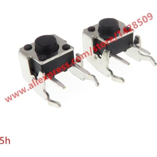 100pcs/lot Tact Switch 6*6*5mm Horizontal with Bracket Tactile Push Button Switches Micro Switch