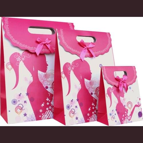 12 X Girl Gift bag Wedding Birthday Party Paper Portable Gift Bag Party Favor Supply