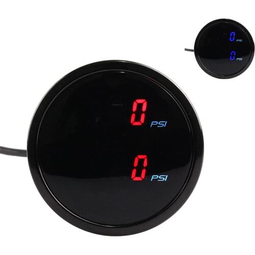 2Inch 52mm Dual Air Suspension Pressure Gauge PSI RED Blue LED Air Ride Air Press Gauge With 2pieces 1/8NPT Electrical Sensors