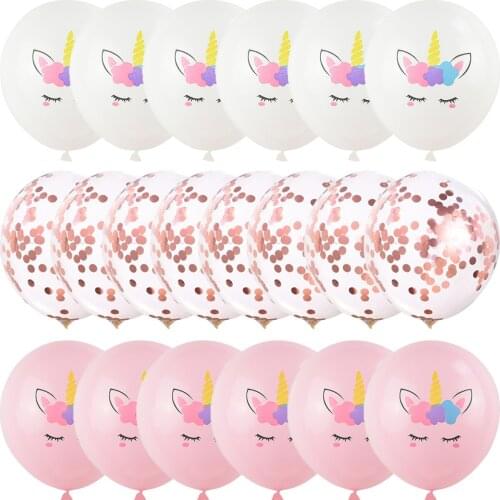 20Pcs Unicorn Party aluminum foil Balloons kids Confetti Birthday Decoration Number Balloon Wedding Baby Shower Decor Globos