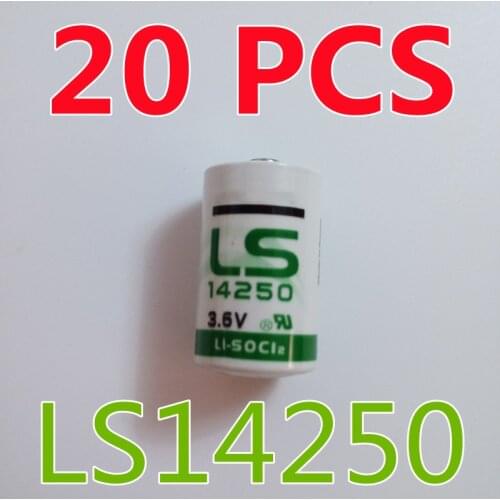 20PCS LS14250 Water Meter Electricity Meter PLC Battery ER14250 ER1/2AA 6135-99-770-2535 1/2AA 3.6V Lithium Battery for SAFT