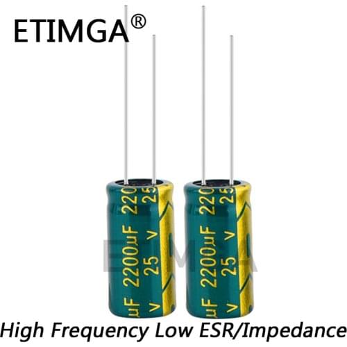 20PCS/LOT 25V 2200UF Low ESR/Impedance High Frequency Aluminum Electrolytic Capacitor 25v2200uf Size 10*20 2200UF25V 20