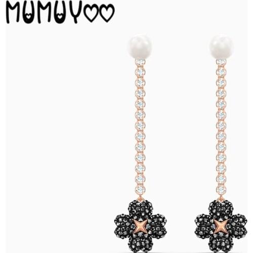 2020 Fashion Jewelry SWA New LATISHA Pierced Earrings Rose Gold Exquisite Clover Pendant Decoration Female Romance Jewelry Gift