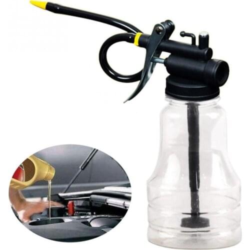 250cc Transparent High Pressure Pump Oiler Lubrication Oil Can Plastic Machine Oiler Grease 245mm Length Flex Gun