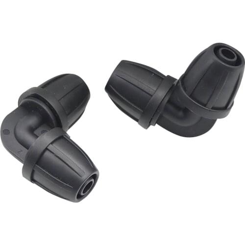 8 / 11mm hose interface 2 way 90°elbow with lock nut connector drip irrigation hose distributor for watering pipe fittings 10pcs