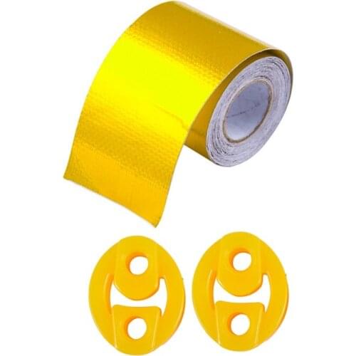 3 Pcs Accessories: Rubber 2 Holes Race Car Muffler Exhaust Hanger Bushing 2 Pcs & 1 Pcs Reflect A Gold Thermal Tape