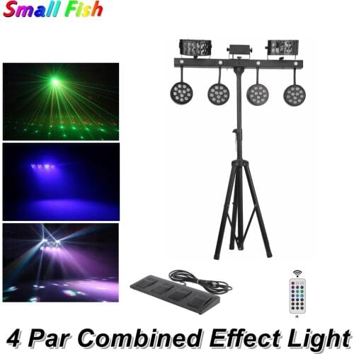 American Dj LED 4 Par Combined Effect Light 126W Disco Laser Projector Par Light DMX 512 Foot Controller Party Disco Lights