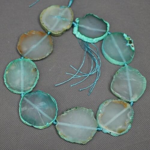 Big Green Druzy Necklace Beads, Freeform Shape Gems Stone Necklace Beads, Slice Connector Charm Jewelry Making Loose Beads