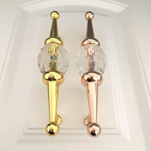 1 Piece 128mm Crystal Diamond Door Pull Knob Cabinet Drawer Cupboard Handle with Screws for Home Kitchen Use