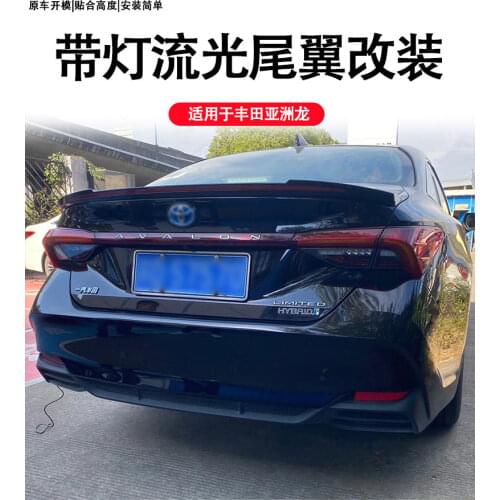CEYUSOT For Trunk CAR Spoiler Wing NEW Toyota Avalon ABS Plastic Long LED Lights Tail FIN Rear Lip Decoration Accessories 2019