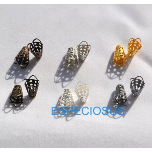 DIY Jewelry findings Components Bead Caps Metal Accessory Earring Making Hallow Spacer Flower Handcraft 16*11MM Necklace 50PCS