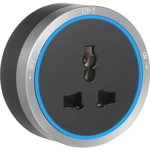 KKmoon 3-Pin Track Sockets Power Adapter Power Track Versatile Electric Mobile Track Slidable Wall Outlet with Blue LED Ring