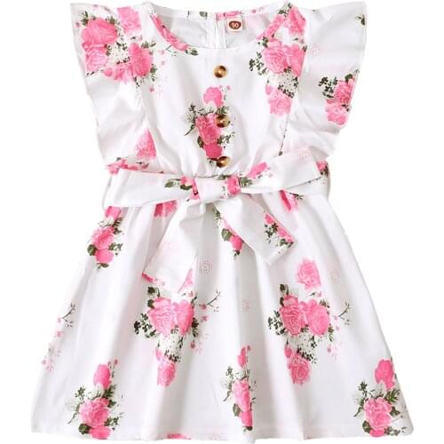 Ma&Baby 1-6Y Summer Flower Toddler Kid Child Girl Jumpsuit Flower Belt Rompers Long Sleeve Jumpsuit Playsuit Clothes DD43