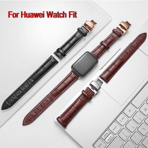 Leather Bracelet For Huawei Watch Fit Strap SmartWatch Band Replacement Leather Wrist Strap For Huawei Watch Fit Accessories