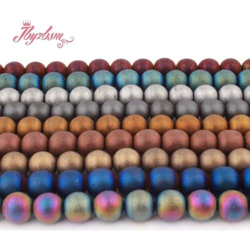 10mm Frosted Matte Round Beads Ball Hematite Natural Stone Beads For DIY Necklace Bracelets Jewelry Making 15" Free Shipping