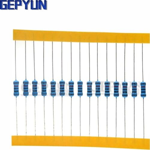 50pcs 1/2W Metal film resistor 1% 1 2 10 22 47 100 330 ohm 1K 4.7K 10K 22K 47K 100K 330K 470K 2R 10R 22R 47R 100R 330R 1R ~ 1M