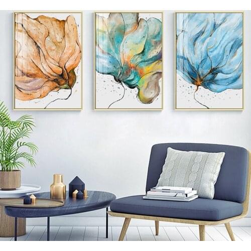 Minimalist Style Abstract Flowers Canvas Painting Wall Art Nordic Posters and Prints Wall Pictures for Living Room Decoration