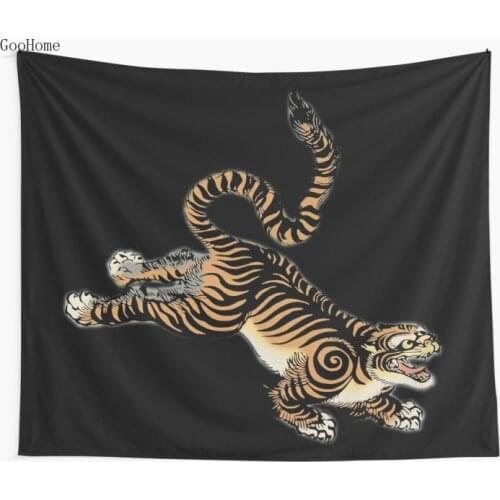 Chinese Tiger Wall Tapestry Cover Beach Towel Throw Blanket Picnic Yoga Mat Home Decoration