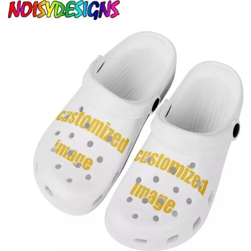 NOISYDESIGNS 2021 New Summer Casual Shoes Mens Soft Beach Slippers Thick Bottom Customized Printing Women Hole Shoes Custom