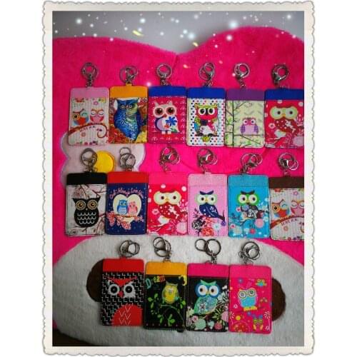 1PCS Kawaii Owl Anime Plush Card Holder PU Cartoon Credit ID Bags Coin Bus Card Wallet Kid Girls Birthday Gifts New