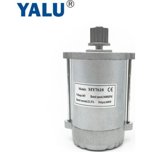 YALU MY7618 600W 36V UNITEMOTOR Pulley Belt Type DIY Electric Bike E Bicycle Brush Commutation Scooter DC motor