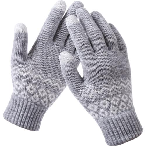 Women Winter Warm Knitted Thickened Stretchy s Gloves Female Thermal Casual Covered Halter Gloves Girls Accessories mittens Men