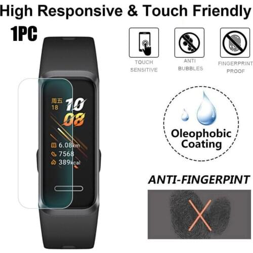 1PC Full Coverage Hydrogel Transparent Screen Protection Film For Huawei Band 4 Smart Watch Accessories