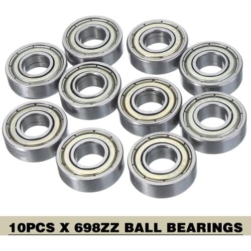 10pcs/Lot New Reliable 698ZZ Ball Bearings Carbon Steel Deep Groove Radial Good Quality Mayitr Sealed Ball Bearings 8*19*6mm